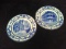 Pair Crown Ducal English Scenes of Old New Orleans Blue Transferware Plates