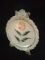 Antique Milk Glass Hand painted Standing Plate