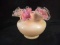 Antique Fenton Pink Luster Ruffled Edge Vase