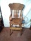 Antique Oak Carved Back High Chair
