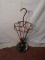 Vintage Twisted Metal Umbrella Stand w/ Marble Base