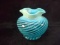 Vintage Fenton  Blue Swirl Ruffled Edge Vase
