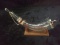 Baccarat Crystal Powder Horn with Sterling Silver Plugs & Overlay