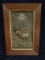 Antique Framed Cast Iron High Relief Plaque -Deer in Woods