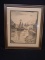 Framed and Matted Chalk-Boats in the Harbor by Jerry Jones
