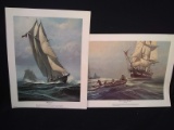 Pair Unframed Prints-Charles M Morgan & Blue Nose