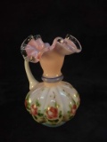 Antique Fenton Hand painted Pink Luster Pitcher