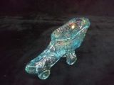 Vintage Iridescent Ice Blue Fenton Roller Skate Shoe