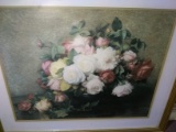Contemporary Framed and Matted Print-Still Life of Flowers