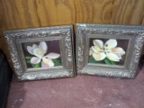 Pair Contemporary Framed Prints-Magnolias signed Joan Cole