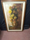 Vintage Oil on Canvas-Still Life of Flowers by J Ch...?
