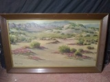 Vintage Framed Print -Desert Oasis signed Norman Yeckley