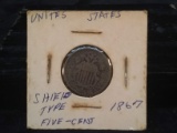 1867 Shield Type Five Cents