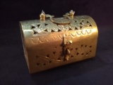 Vintage Brass Pierced Cricket Box