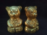 Pair Brass Bear Bookends