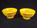 Pair French Ceramic Chocolate Ice Cream Bowls