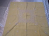 Vintage Linen Embroidered Square Bridgecloh
