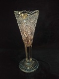 Vintage Cut Glsss Star of David Vase