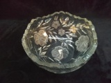 Vintage Lead Crystal and Etched Bowl