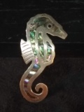 Antique Brooch-Sterling Silver & Abalone Shell