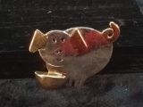 Contemporary Pin/Scarf Pendant -Pig