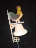 Cast Iron Metal Bell with Rooster