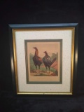Framed and Matted Antique Colored Plate-