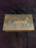 Antique Copper Covered High Relief Trinket Box