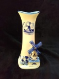 Contemporary Ceramic Blue Delft Vase