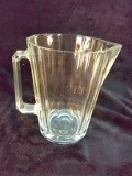 Contemporary  Glass  Ribbed Pitcher