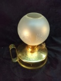 Antique Brass Oil Lamp by Abeille France