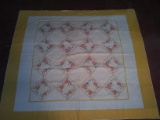 Antique Southern Quilt- Polished Cotton Print and Appliqued -14 Stitches per Inch