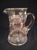 Early Etched and Lead Crystal Pitcher