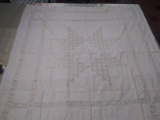 Antique Linens-Open Work Tablecloth