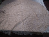 Antique Linens-Round Open Work Tablecloth
