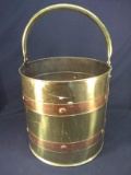 Brass and Copper Bound Handle Bucket