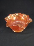 Vintage Carnival Glass Iridescent Bowl - Bows