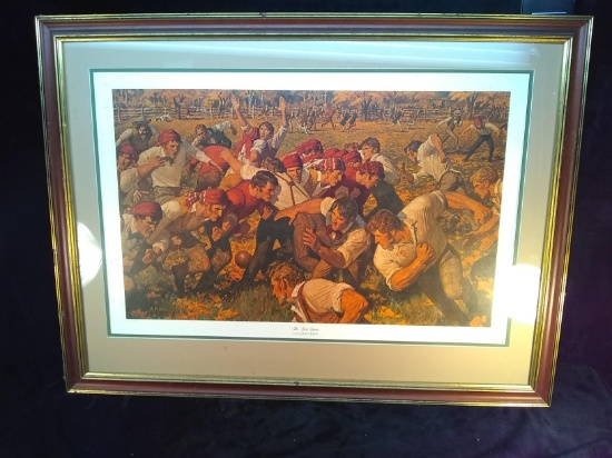 Framed and Double Matted Print-The First Game Arnold Friberg