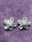 Vintage Blue Rhinestone Star Clip-on Earrings