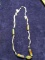 Hand Painted Wood and String Necklace by Encore, NWT