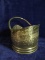 Vintage Hammered Brass Handled Coal Bucket