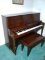 Vintage Mahogany Baldwin Upright Piano with Bench (NO SHIPPING) (Buyer Must Move at Own Expense)