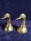 Pair Brass Duck Head Bookends