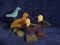 Collection 4 Folk Art Hand painted Wooden Shore Birds