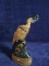 Hand Carved Teak Pelican-damage to bill