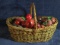 Wicker Handle Basket with Faux Apples