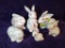 Collection 6 Ceramic Rabbits