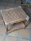 Rattan Footstool and Woven Plant Stand