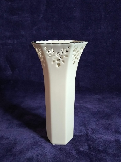 Porcelain Lenox Vase with Reticulated Top