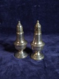 Pair Weighted Sterling Silver Salt & Pepper Shakers